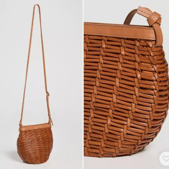 STAUD Anouk Woven Leather Crossbody Bag in Tan MSRP$395 SUMMER BREEZE - Picture 11 of 11